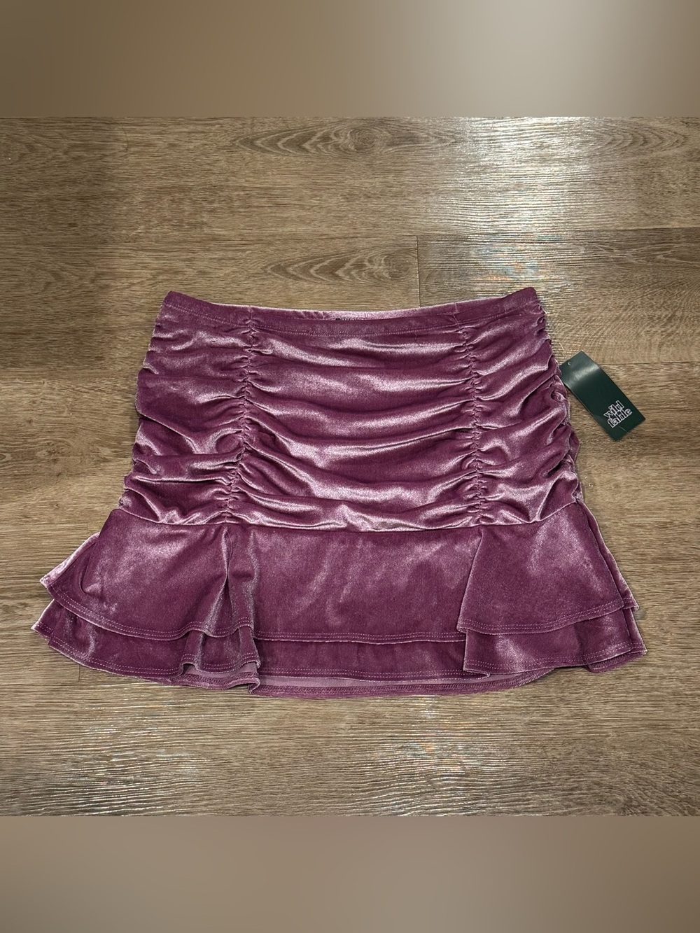 Target Velvet Ruched Mini Skirt - Plum